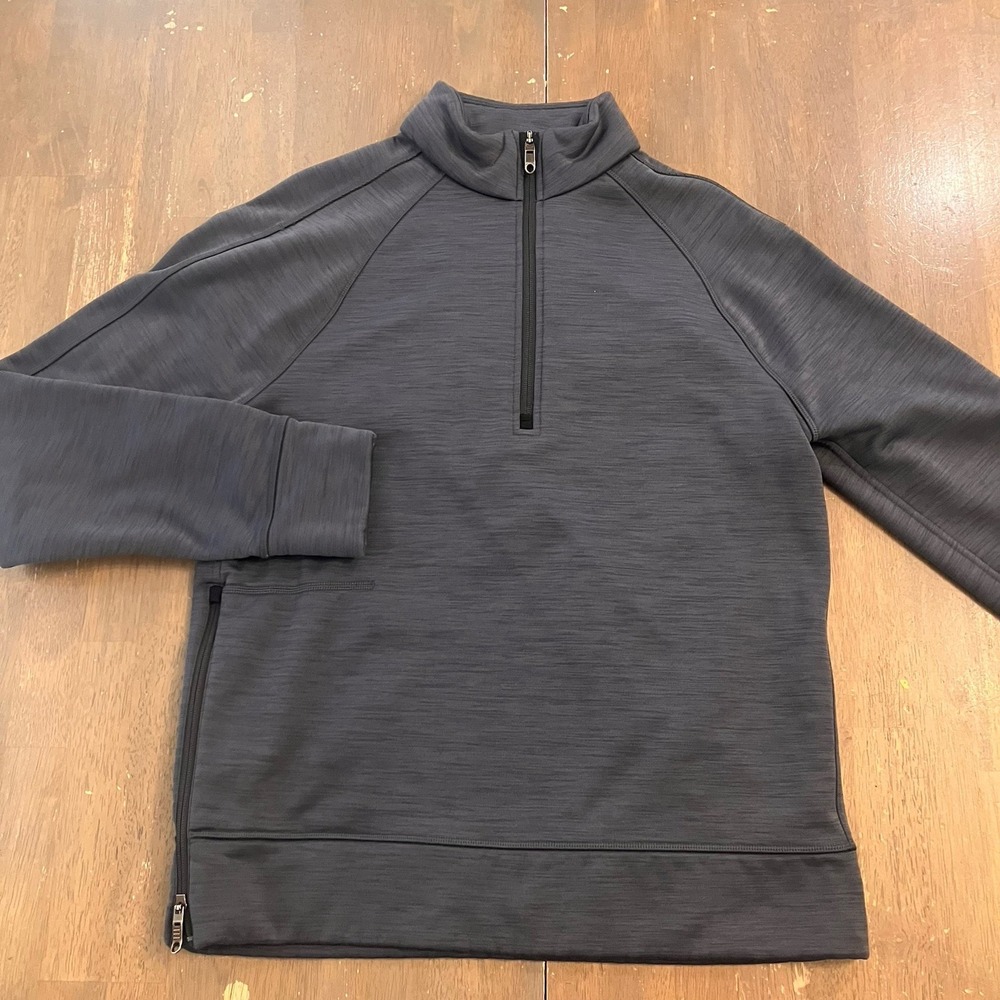 Lululemon Revolution 1/2 Zip Mens Medium Fleece Lined Pullover Side Zip‎ Running